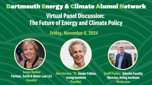 The moderator and panelists for the 11/08/24 webinar on The Future of Energy and Climate Policy