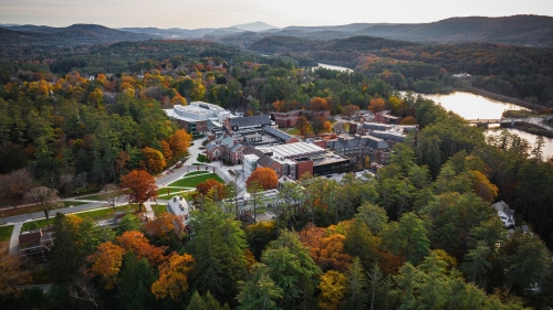 an aerial view of campus 