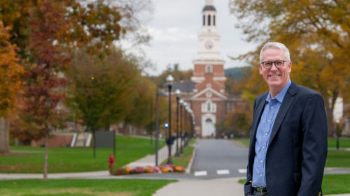 Geoffrey Parker with Baker Library in Background
