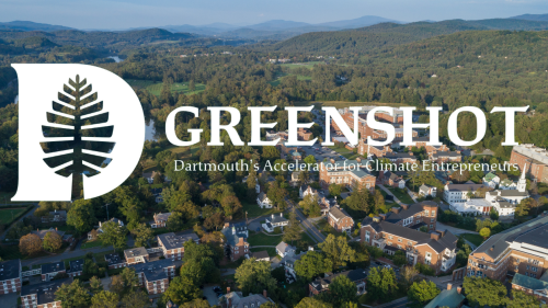an aerial view of campus with the greenshot logo overlaid