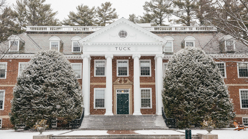 image of a Tuck building in the snow