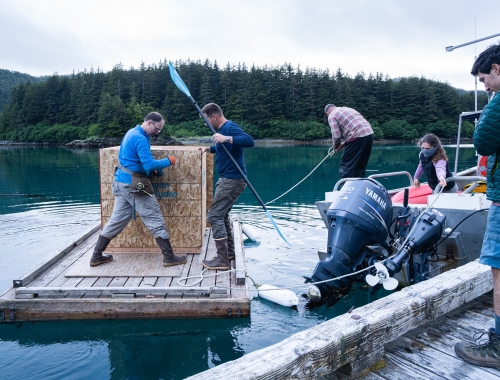 A microhydro generator on a boat