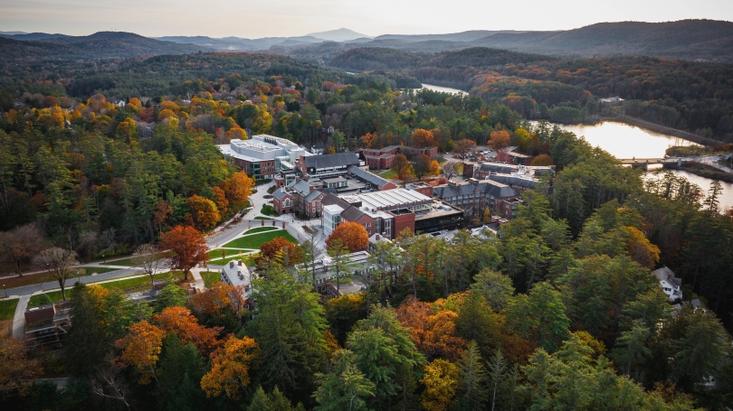 an aerial view of campus