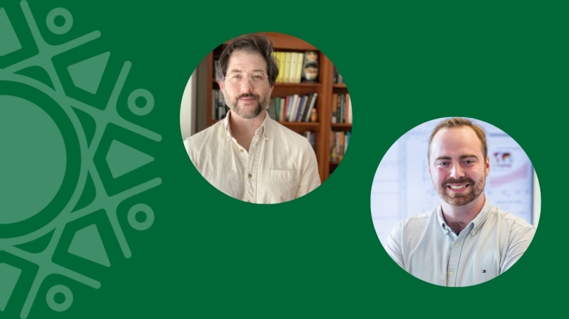 Justin Mankin, Associate Professor, Department of Geography and Dartmouth alumnus Dr. Christopher Callahan '23. Justin Mankin, Associate Professor, Department of Geography and Dartmouth alumnus Dr. Christopher Callahan '23.