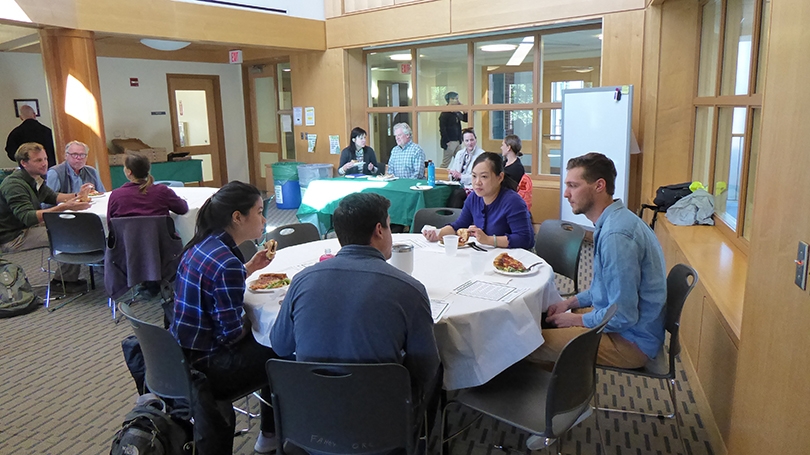 Students, staff, faculty, and community members gather at a bi-weekly DEC lunch