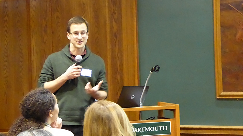 Speaker presents on research project