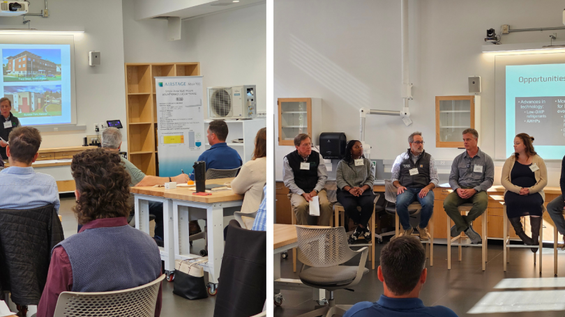 Participants in a recent workshop on heat pumps at Dartmouth