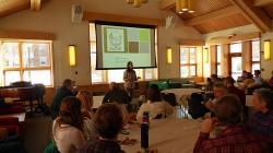 Dartmouth Sustainability Director Rosi Kerr talks about Dartmouth's Energy System at a recent DEC Lunch